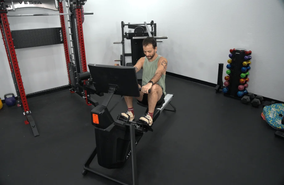 Our tester training on the Aviron Strong Series Rower