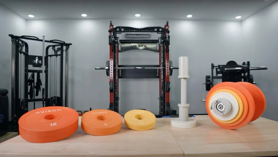 aviron loadable dumbbells display