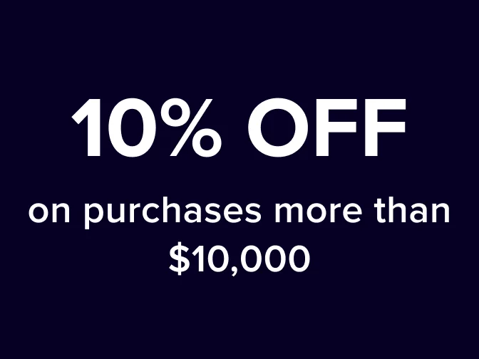 An image showing 10% off purchases of $10,000 or more from REP Fitness