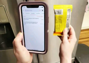 using cronometer app to scan bar
