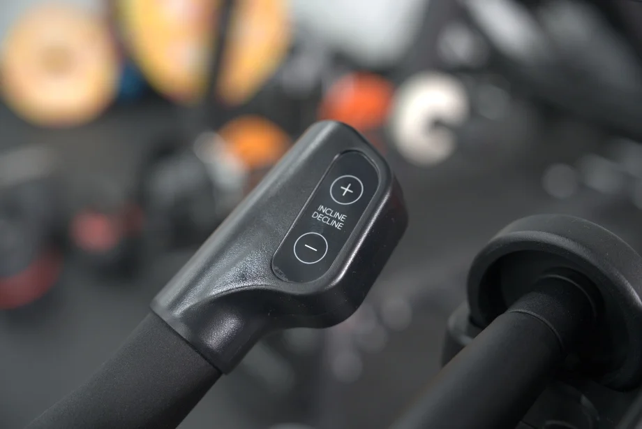 Incline controls on a NordicTrack X24 Bike.