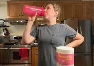 woman drinking amino lean
